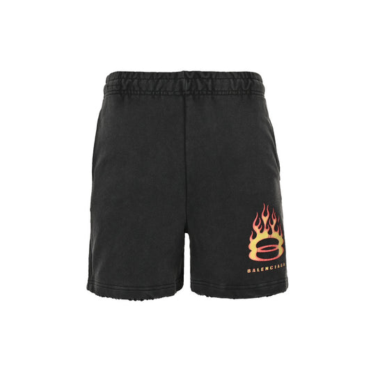 Balenciaga/Balanciaga 24ss double ring flame washed shorts
