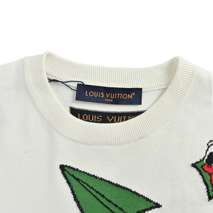 Louis Vuitton cartoon paper airplane jacquard knitted short sleeves