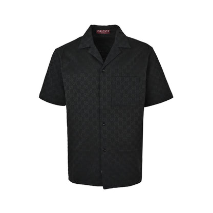 Gucci old flower jacquard all-over print suit short-sleeved shirt