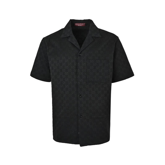Gucci old flower jacquard all-over print suit short-sleeved shirt