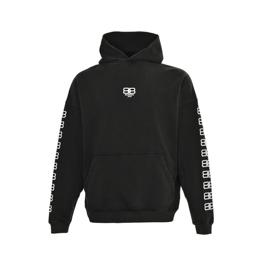 Balenciaga/Balanciaga Double B embroidered washed hooded sweatshirt