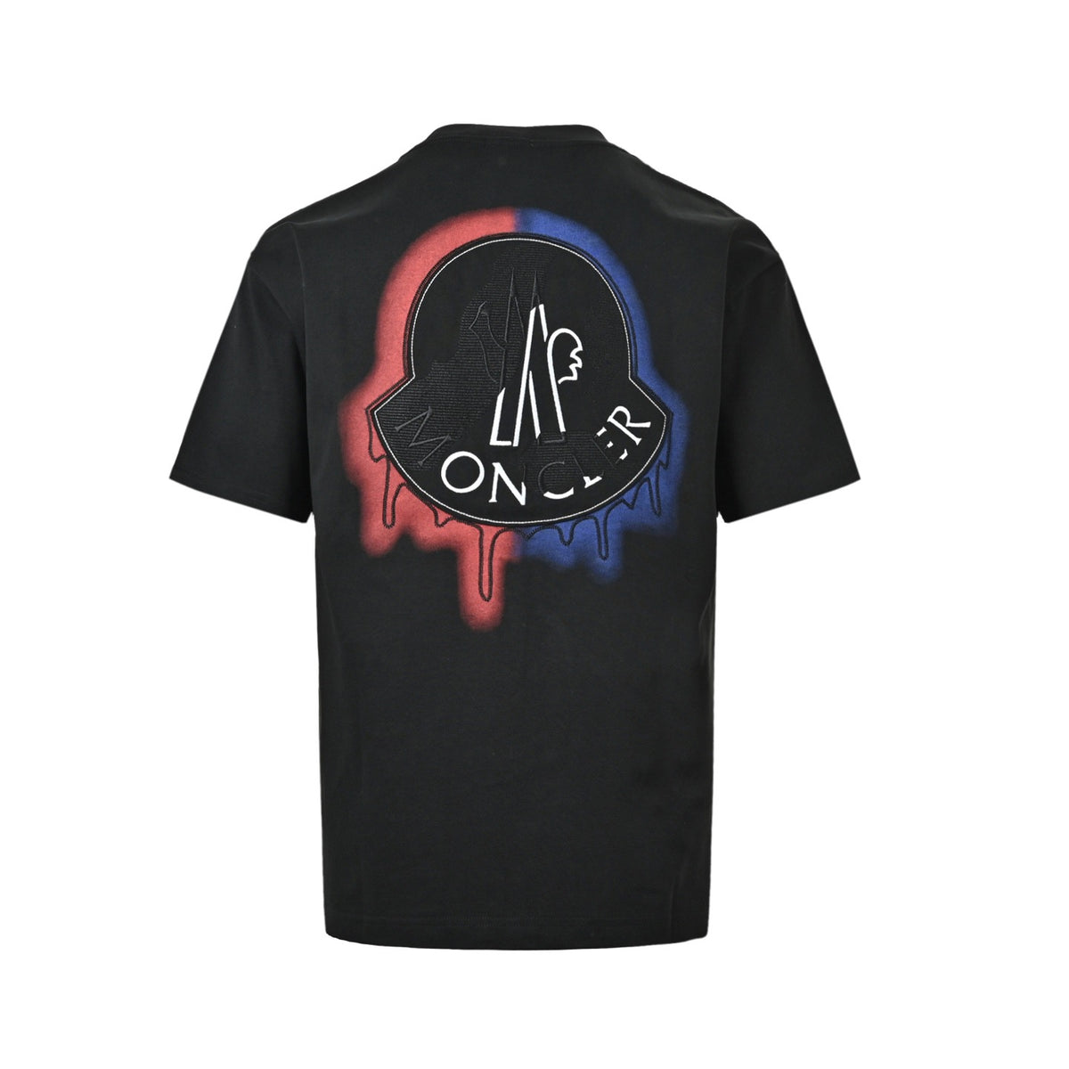 Moncler/muzzled 26ss short sleeves with contrasting color stitching and large logo embroidery on the back