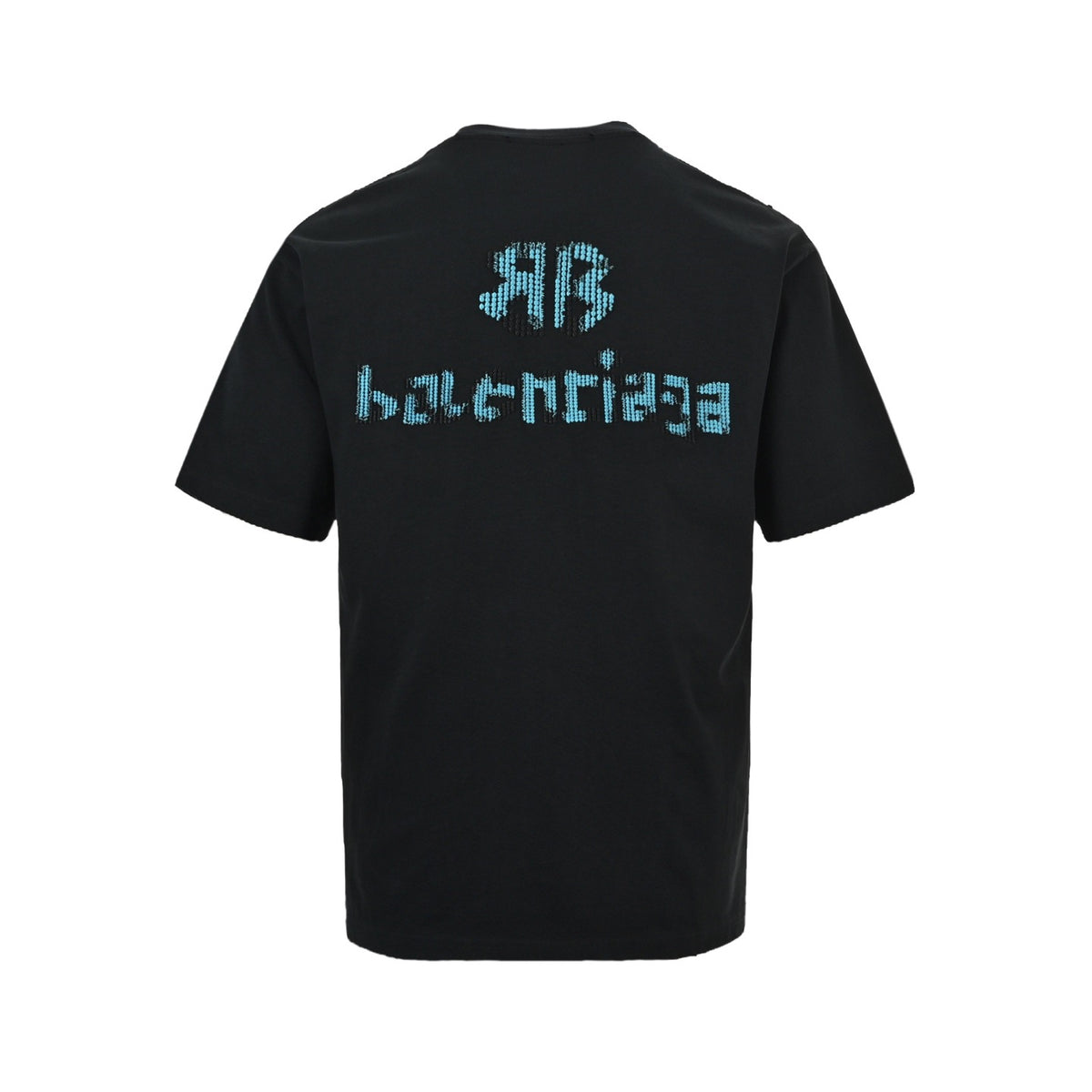 Balenciaga 26ss color block woven letter embroidered short sleeves