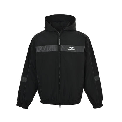 Balenciaga/Balanciaga reflective logo parka hooded jacket