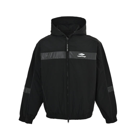 Balenciaga/Balanciaga reflective logo parka hooded jacket