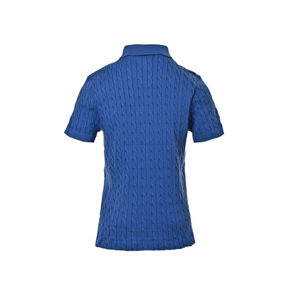 Ralph Lauren pony logo embroidered cable knit Polo short sleeves