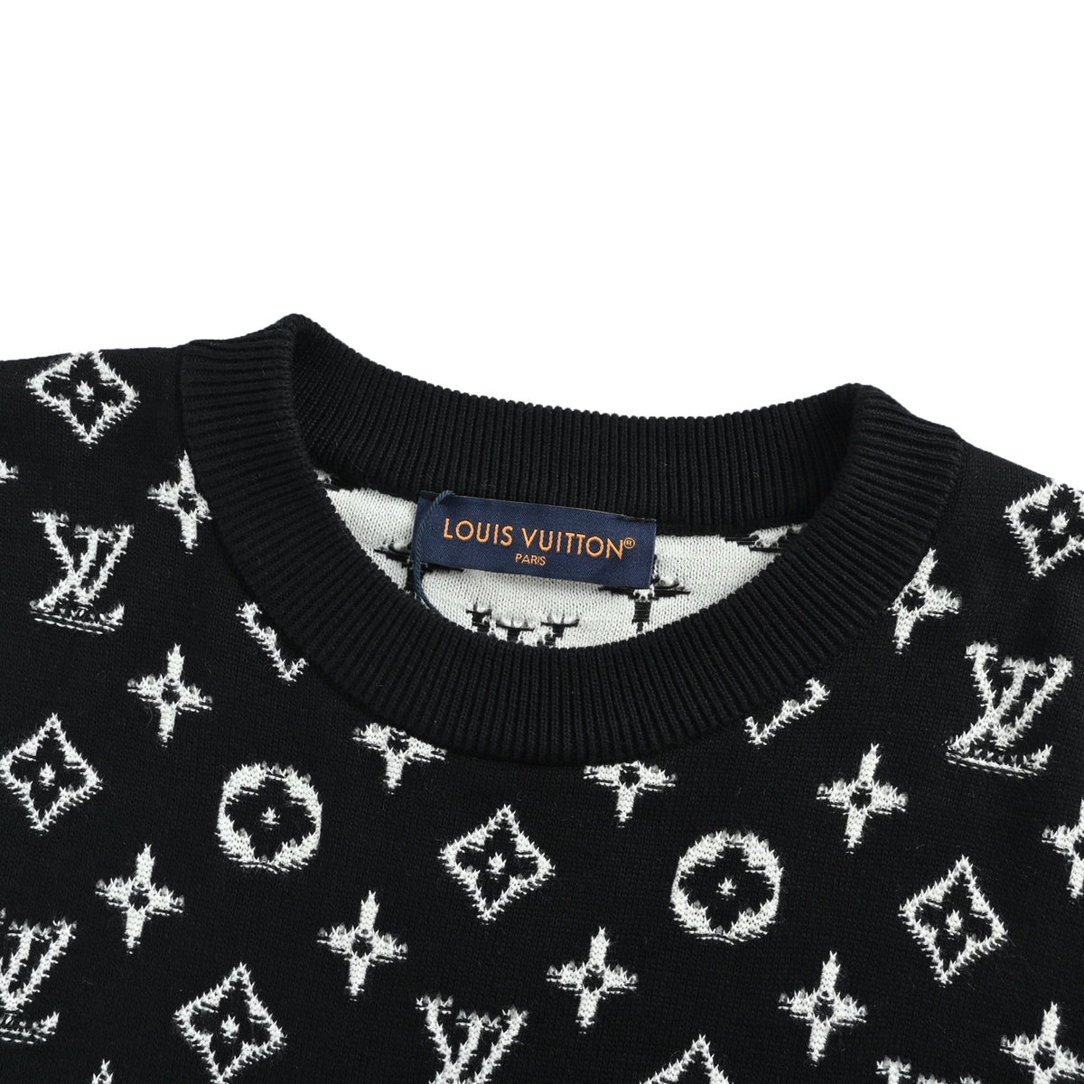 Louis Vuitton gradient old flower jacquard crew neck sweater