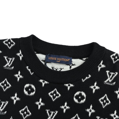 Louis Vuitton gradient old flower jacquard crew neck sweater