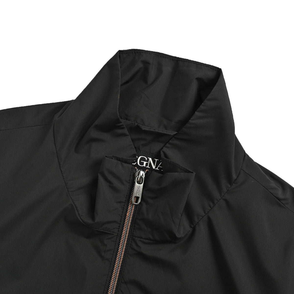 Zegna/ Zegna thin coat with embroidered letters on the chest and lapel
