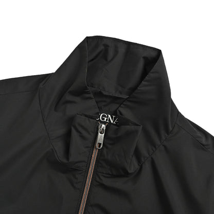 Zegna/ Zegna thin coat with embroidered letters on the chest and lapel
