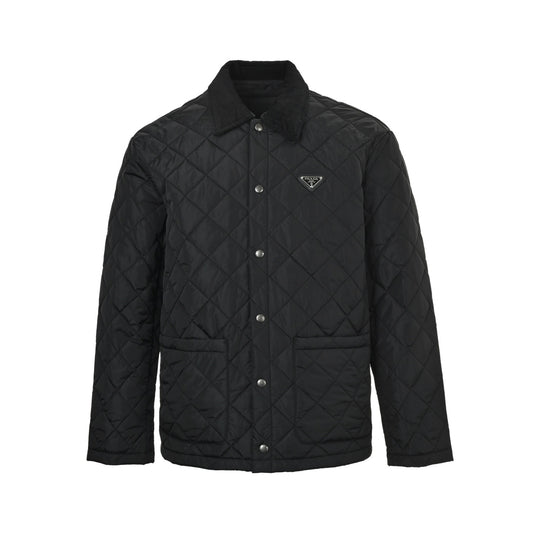PRADA PRD corduroy collar triangle lapel padded jacket