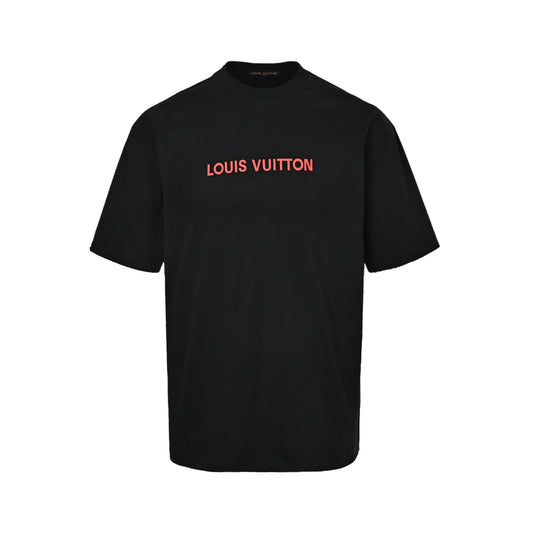 Louis Vuitton short sleeves with red letter slogan printed on the chest