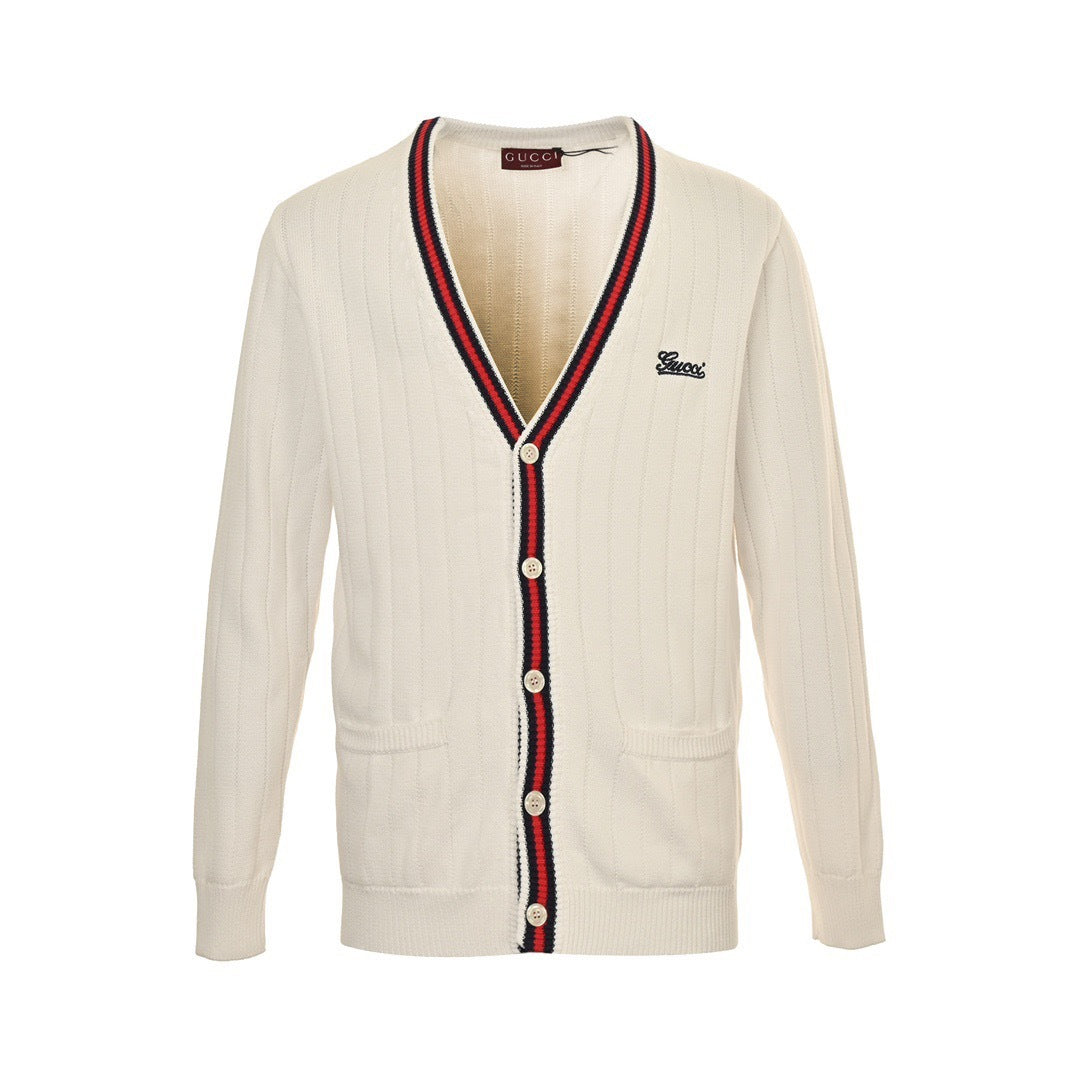 Gucci 24Fw signature letter embroidered cardigan sweater