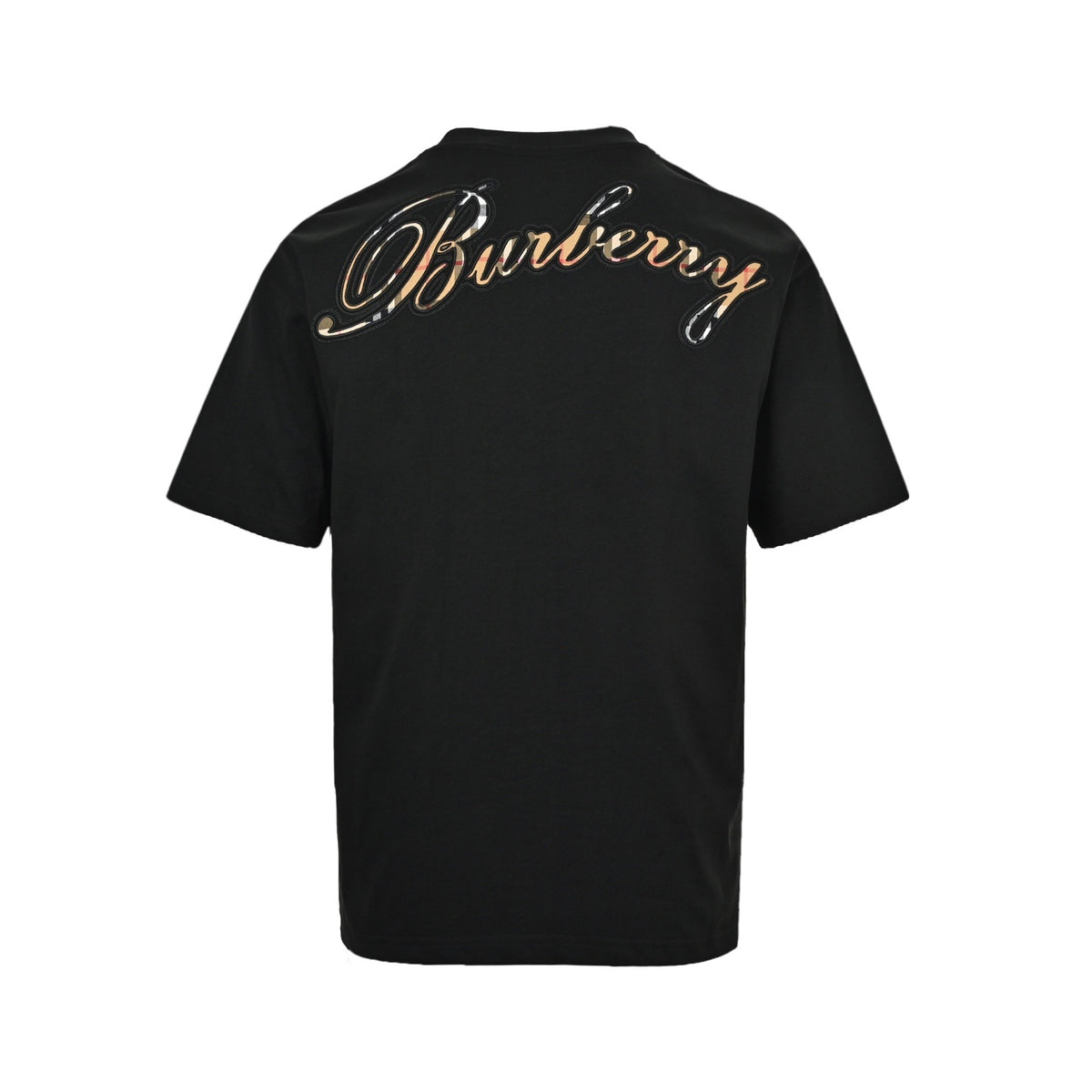 Burberry signature plaid letter embroidered short sleeves on the back