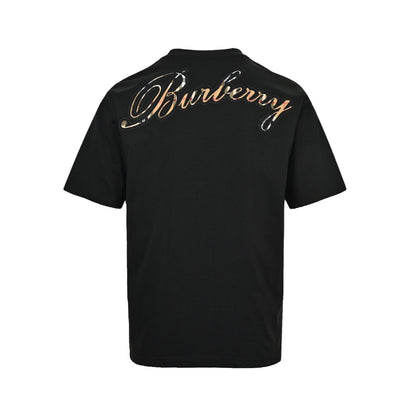 Burberry signature plaid letter embroidered short sleeves on the back