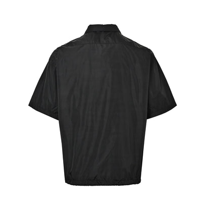 Prada triangle zipper short-sleeved shirt