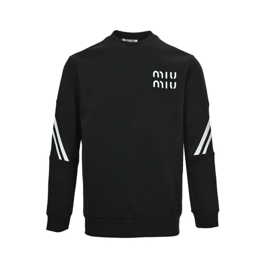Miu Miu 25Fw back webbing logo jacquard stitching sweatshirt