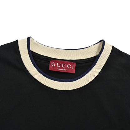 Gucci color block threaded collar 1921 double G embroidered short sleeves