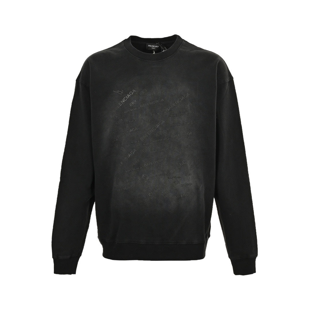 Balenciaga/Balanciaga Gradient washed barrage printed round neck sweatshirt