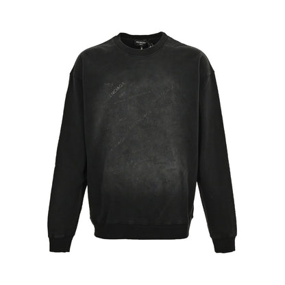 Balenciaga/Balanciaga Gradient washed barrage printed round neck sweatshirt