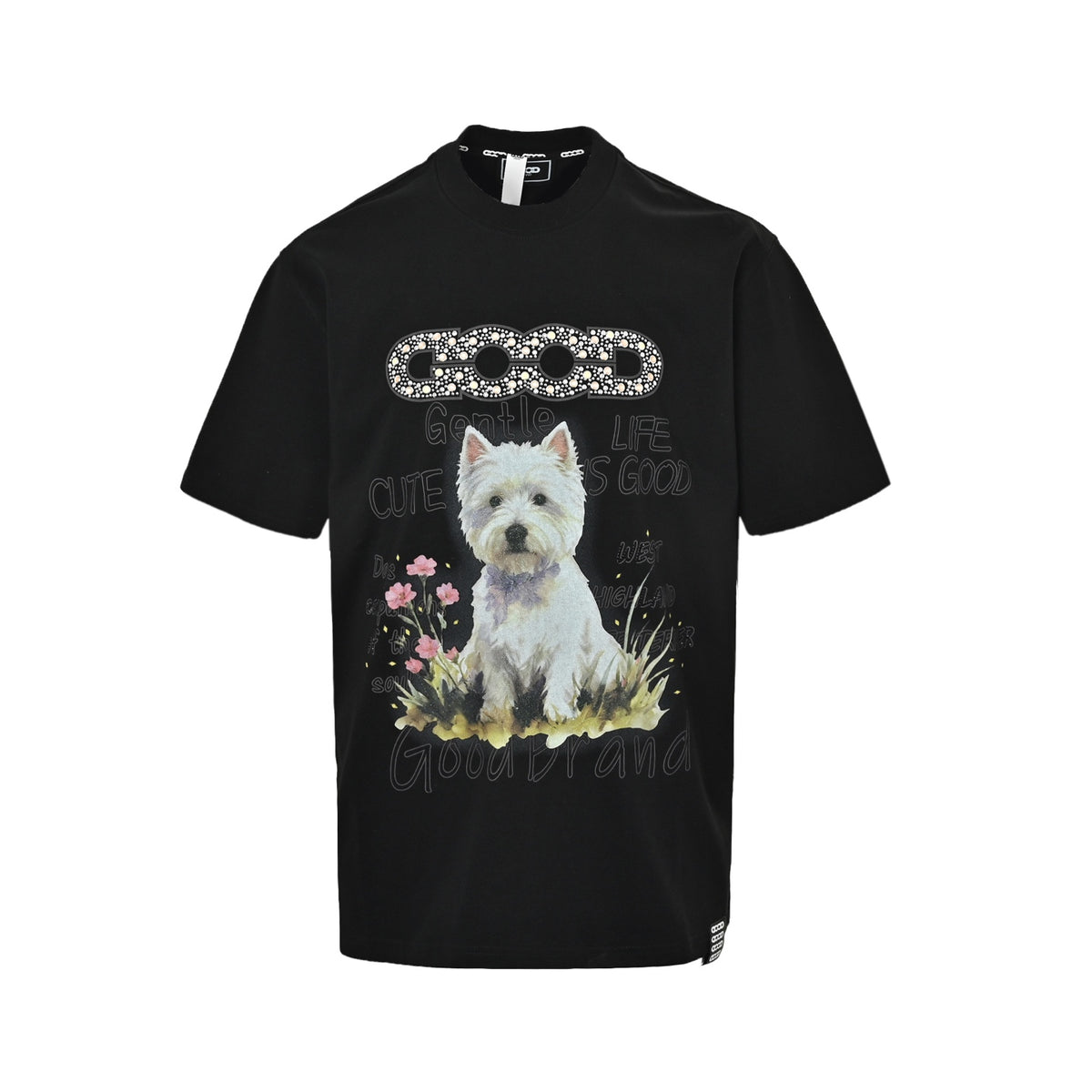GOOD BRAND GB puppy glitter diamond short sleeves