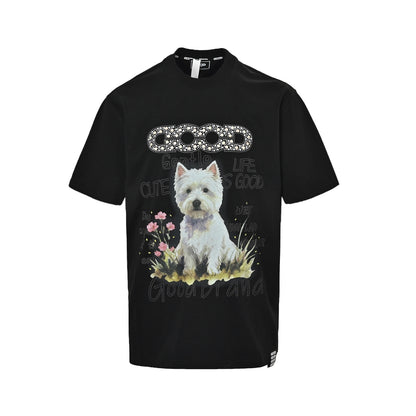 GOOD BRAND GB puppy glitter diamond short sleeves