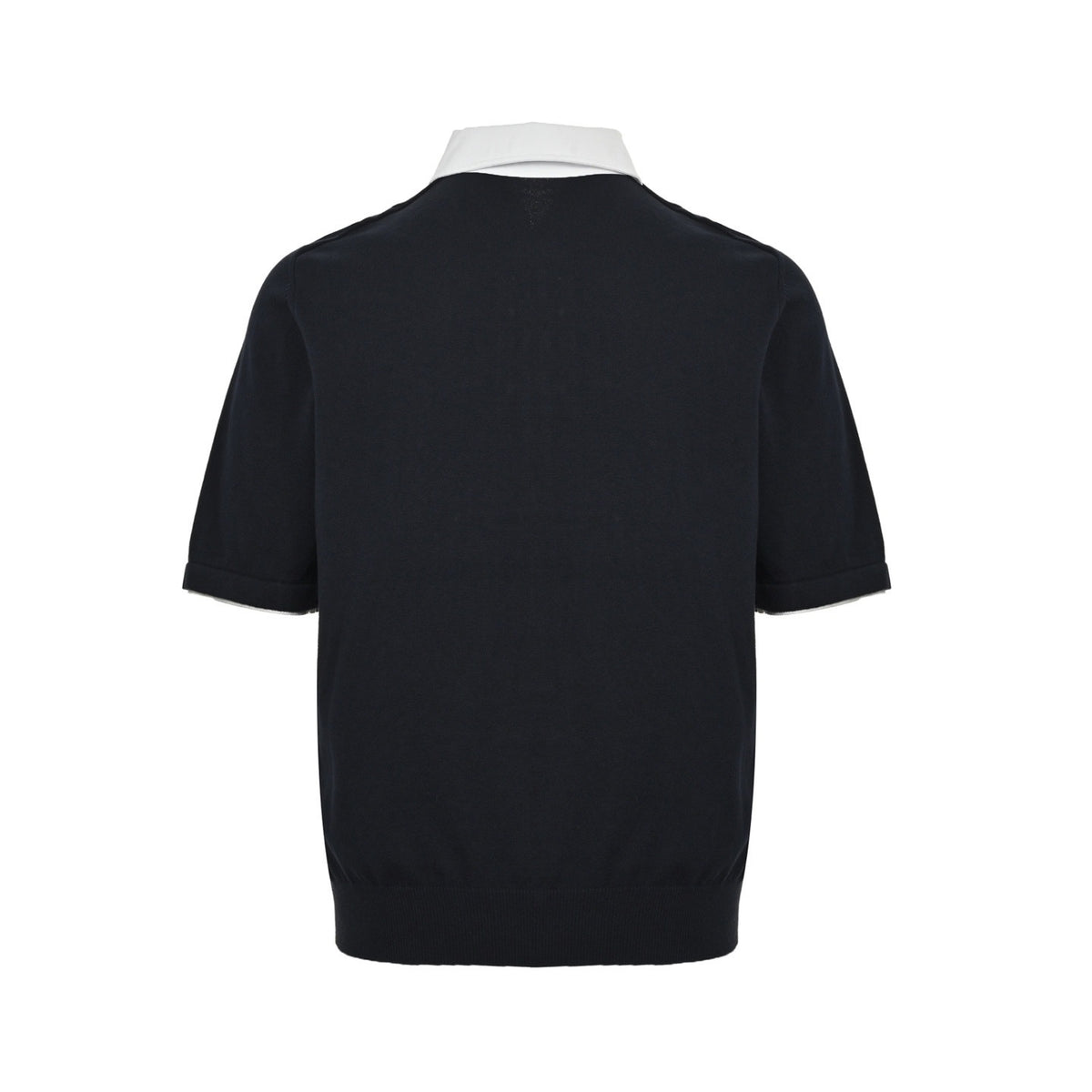 Louis Vuitton pearl button white collar knitted Polo short sleeves