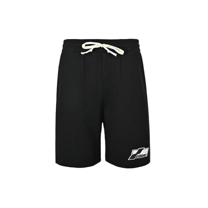 We11 Done silicone logo drawstring elastic shorts