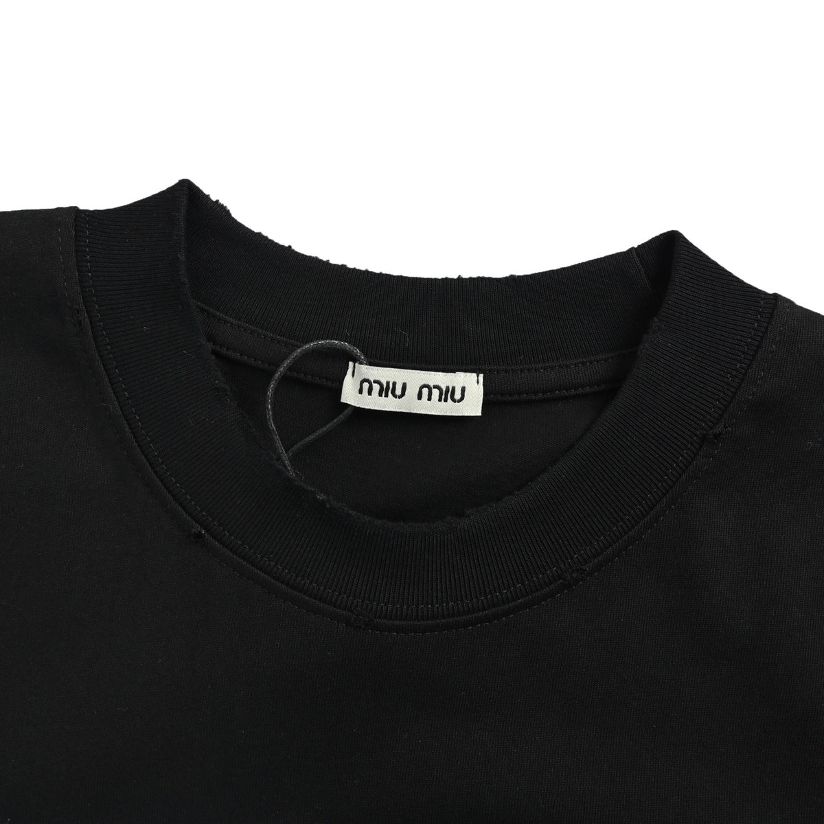 Miu Miu 26ss embroidered letter logo short sleeves