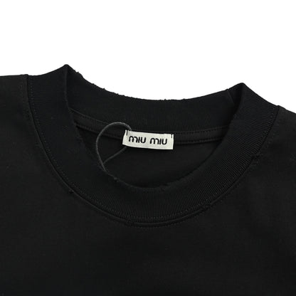Miu Miu 26ss embroidered letter logo short sleeves