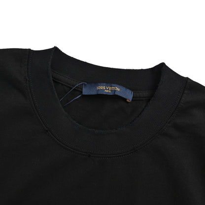 Louis Vuitton heavy duty frayed embroidered patch embroidered short sleeves