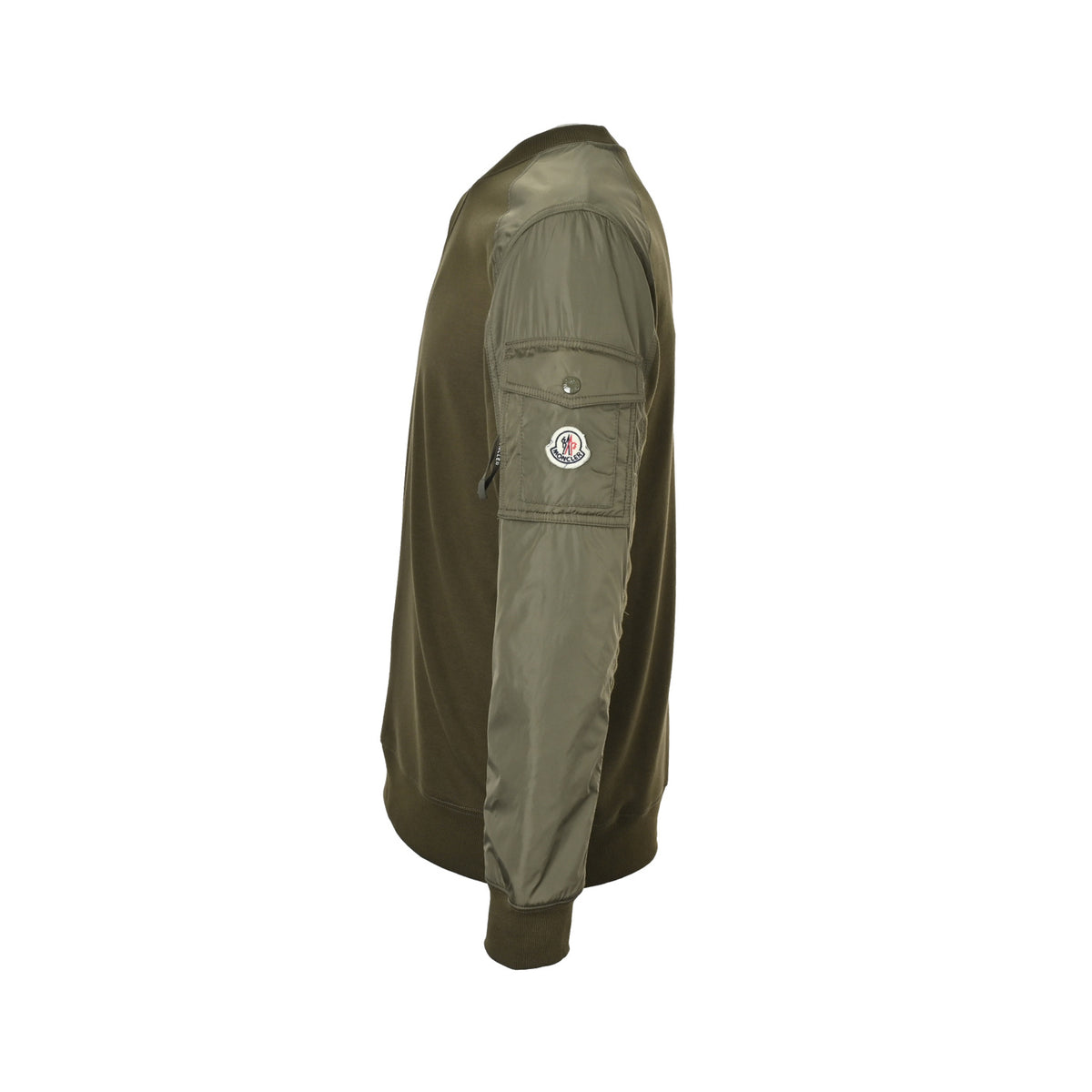 Moncler/muzzled patchwork sleeve pockets and round neck sweatshirt