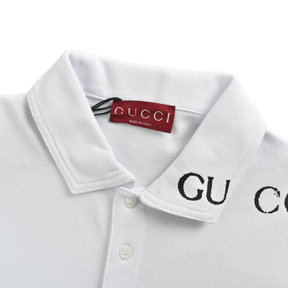 Gucci 25ss collar letter printed Polo short sleeves