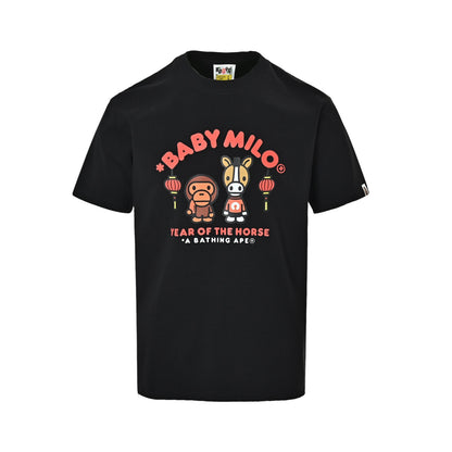 Bape little monkey and donkey print short sleeves
