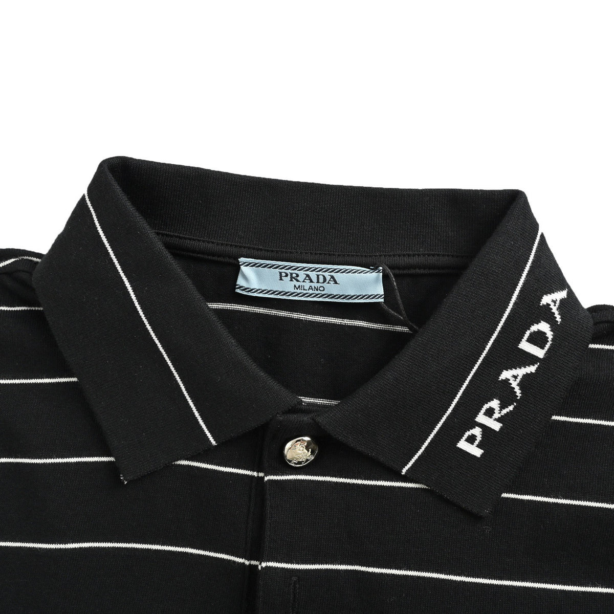 Prada 25ss triangle logo striped Polo short sleeves