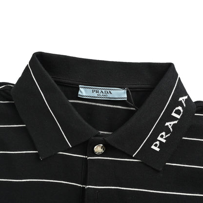 Prada 25ss triangle logo striped Polo short sleeves