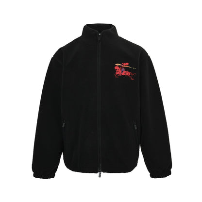 Burberry Year of the Horse New Year's Eve Series Back Flocked Color Embroidered War Horse Lamb Wool Jacket