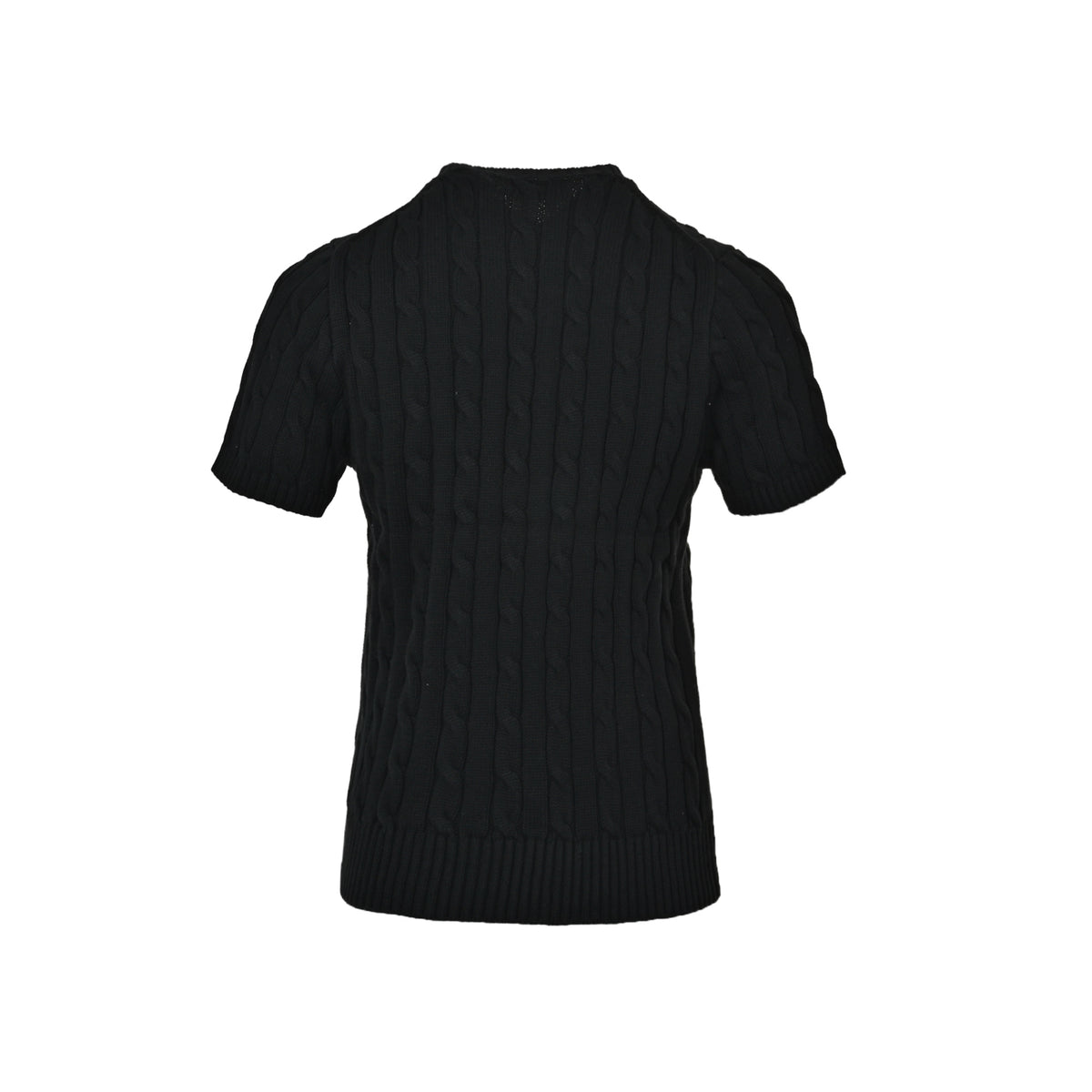 RalphLauren/Ralph Lauren pocket pony embroidered cable knit short sleeves