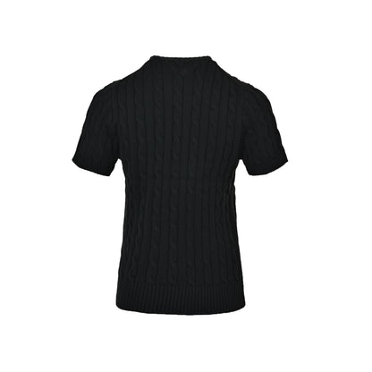 RalphLauren/Ralph Lauren pocket pony embroidered cable knit short sleeves