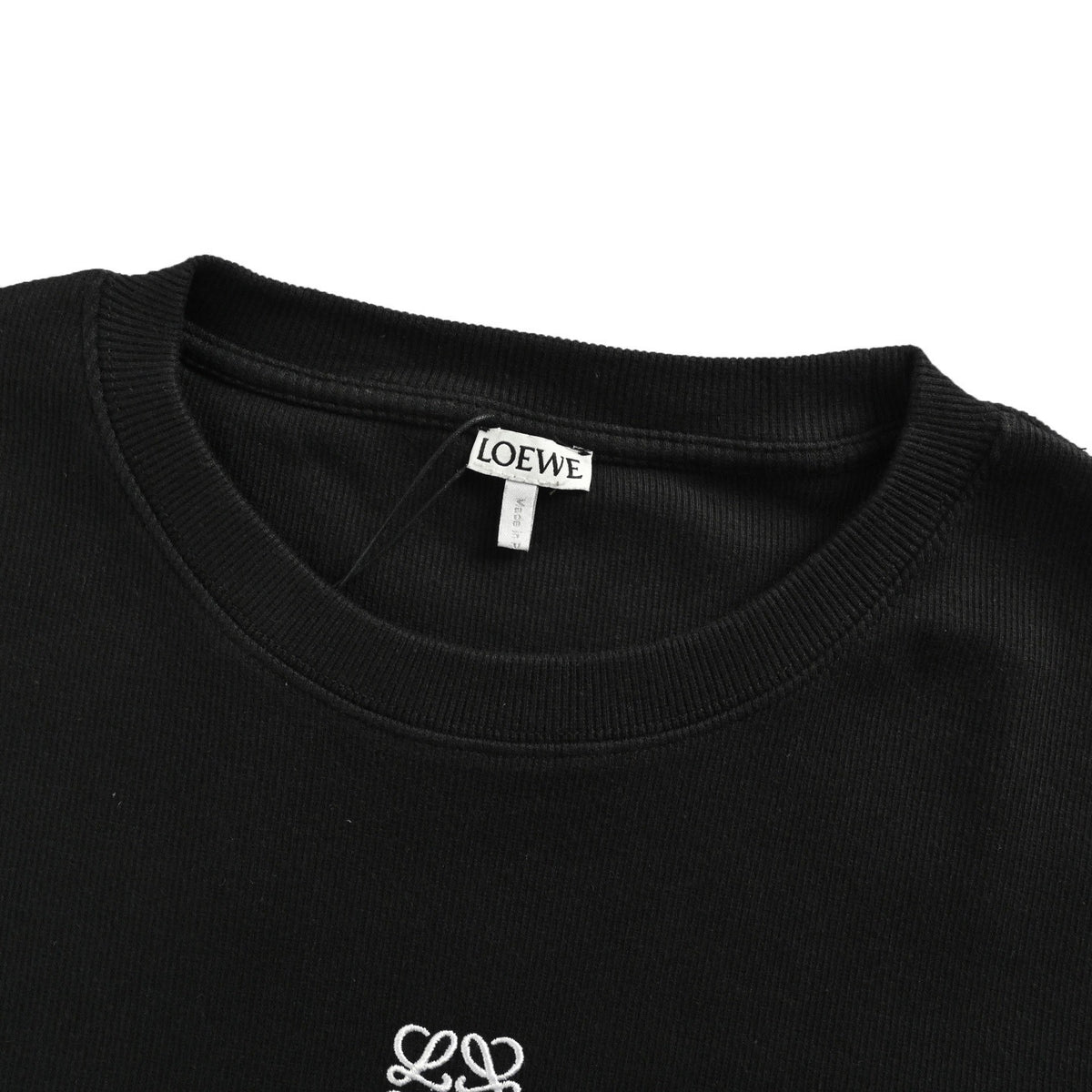 Loewe 25Fw logo embroidered waffle long-sleeved sweatshirt