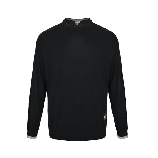 Loewe/Luoyiwei Anagram hem embroidered crew neck sweater