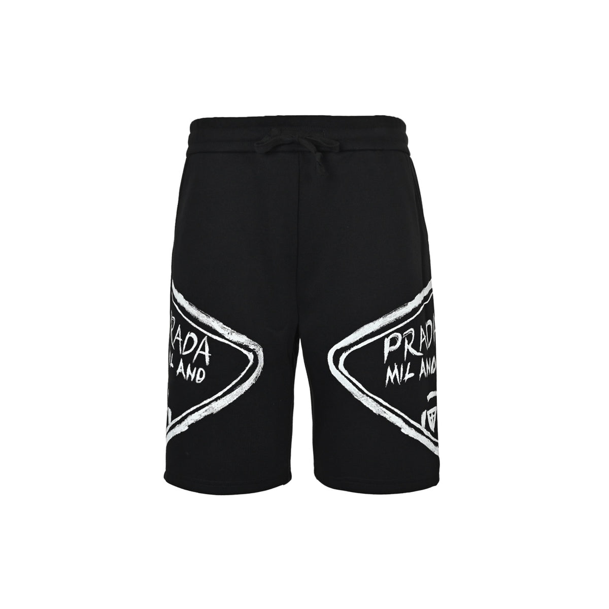 Prada hand-painted triangle logo shorts