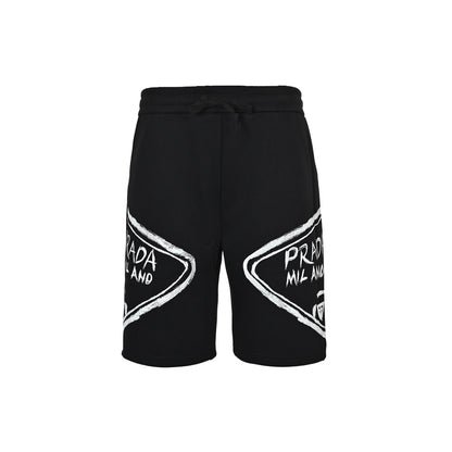 Prada hand-painted triangle logo shorts