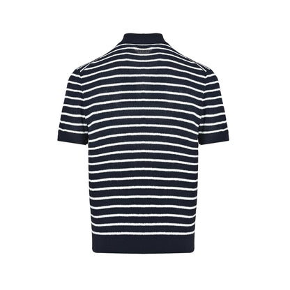 Ralph Lauren pony logo embroidered striped knitted Polo short sleeves