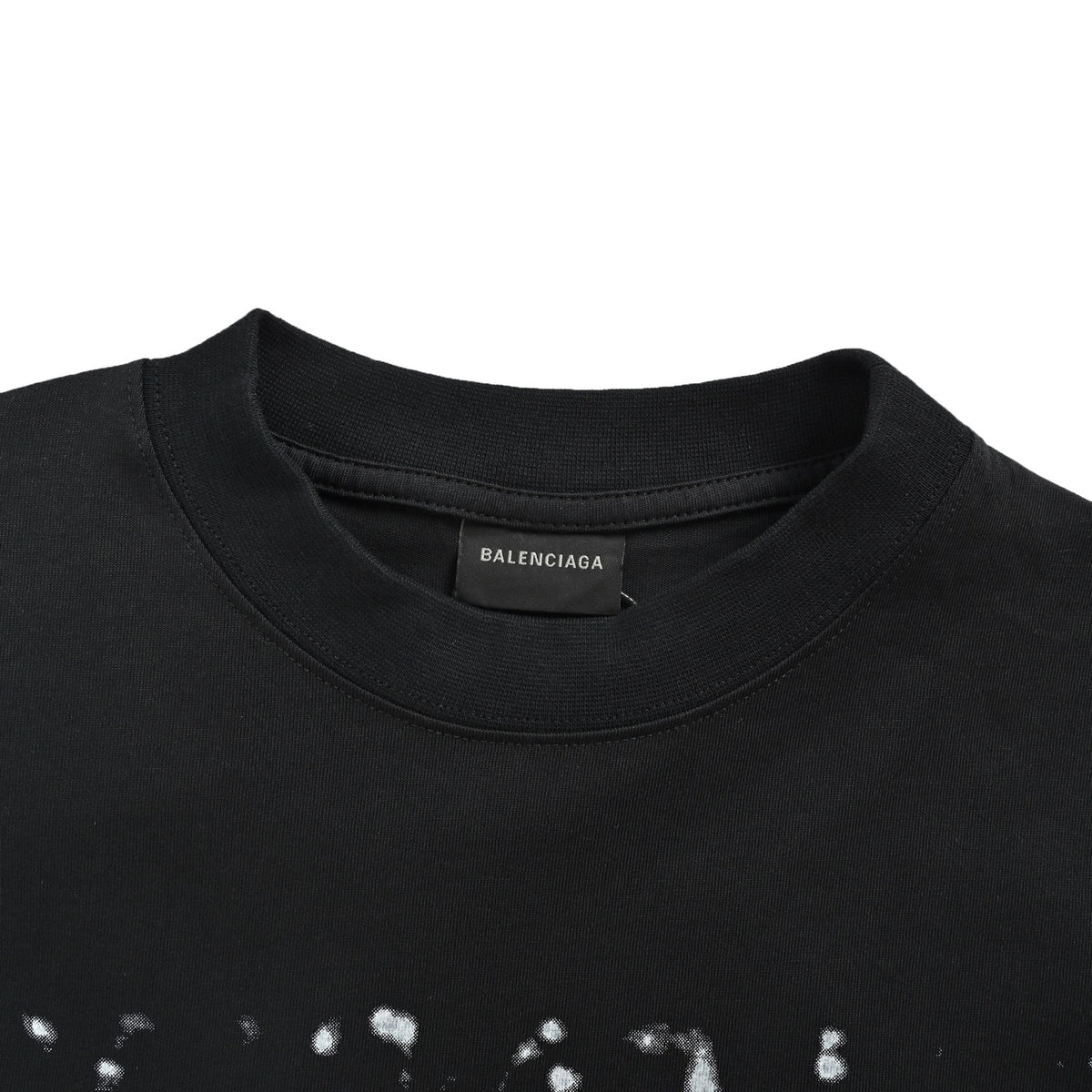 Balenciaga/Balanciaga fuzzy printed off-shoulder short sleeves