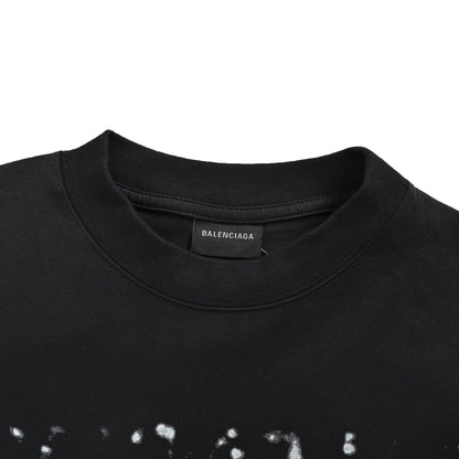Balenciaga/Balanciaga fuzzy printed off-shoulder short sleeves