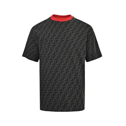 Fendi full printed FF contrasting collar short sleeves