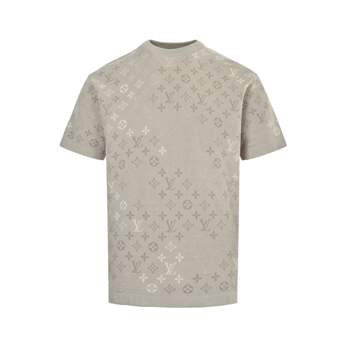 Louis Vuitton all-over printed old flower dark pattern gradient jacquard knitted short sleeves