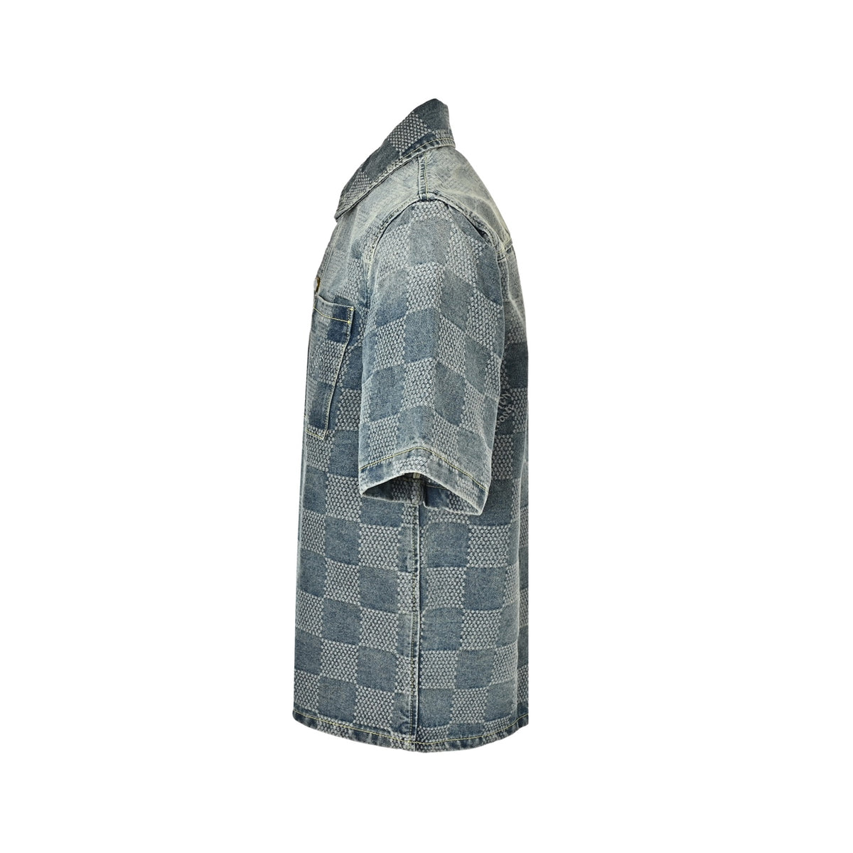 Louis Vuitton all-over checkerboard denim short sleeves