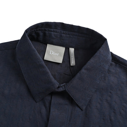 Dior 26ss dark pattern jacquard short-sleeved shirt